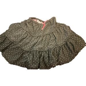 Mini Boden Green Corduroy Polka Dot Ruffle Tiered Skirt, Girls Size 5/6